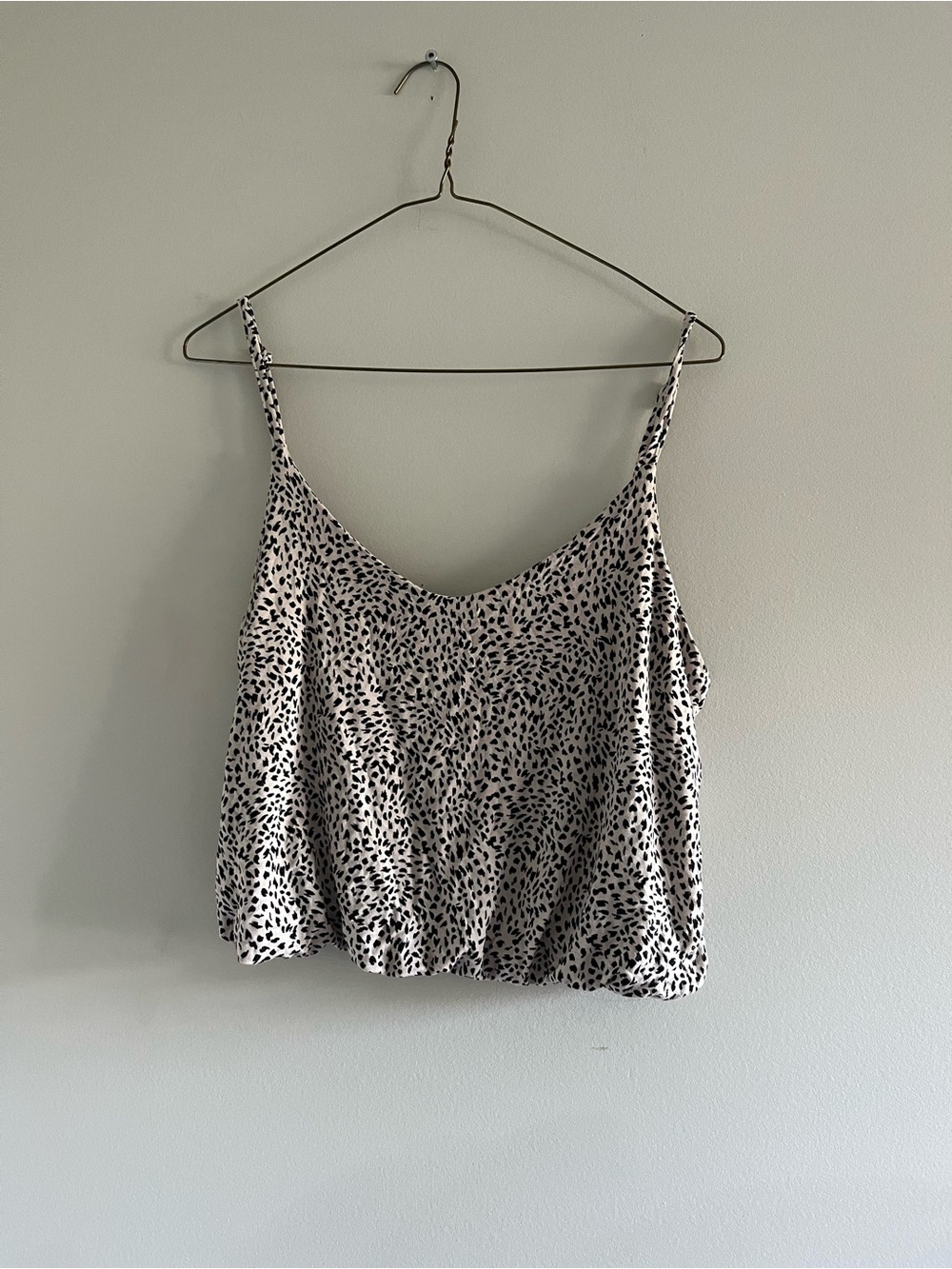 Spotted Cream & Black Lightweight Camisole Top